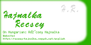 hajnalka recsey business card